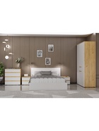 Спальный гарнитур «Лора», комплект 6 предметов, цвет крафт золотой/белый - Фото 1