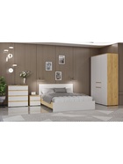 Спальный гарнитур «Лора», комплект 6 предметов, цвет крафт золотой/белый - Фото 2