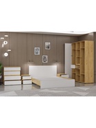 Спальный гарнитур «Лора», комплект 6 предметов, цвет крафт золотой/белый - Фото 3