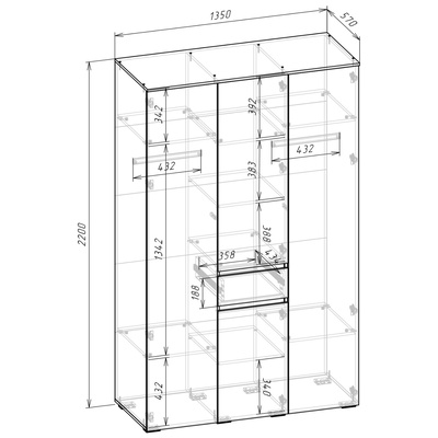 Спальный гарнитур «Лора», комплект 6 предметов, цвет крафт золотой/белый