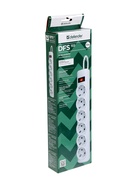 Удлинитель с сетевым фильтром DFS 155 5 м, белый, 6 розеток DEFENDER - Фото 5