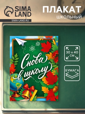 Плакат «Снова в школу» 30×40 см