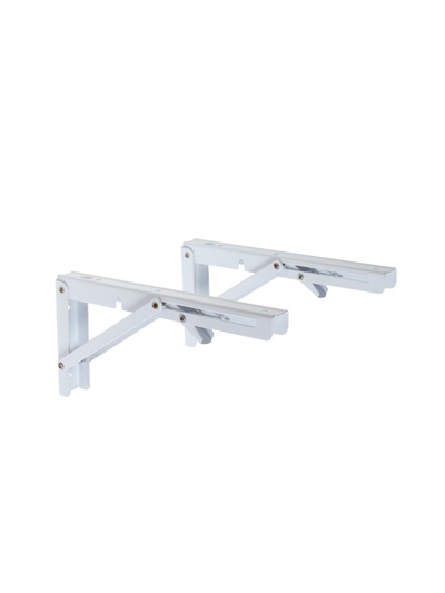 Кронштейн складной для столов и полок ТУНДРА, 2 шт., длина 250 мм, сталь, белый