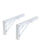 Кронштейн складной для столов и полок ТУНДРА, 2 шт., длина 250 мм, сталь, белый - Фото 2