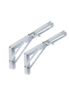 Кронштейн складной для столов и полок ТУНДРА, 2 шт., длина 250 мм, сталь, белый - Фото 4