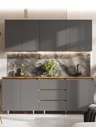 Кухонный гарнитур прямой «Челси №2», 2000 мм, цвет графит/дуб крафт/дуб вотан 10905818