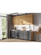 Кухонный гарнитур в потолок «Рио №2», 2400 мм, цвет дуб крафт/бетон тёмный/дуб крафт/антарес - Фото 6