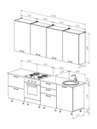 Кухонный гарнитур в потолок «Рио №2», 2400 мм, цвет дуб крафт/бетон тёмный/дуб крафт/антарес - Фото 10