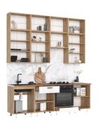 Кухонный гарнитур в потолок «Рио №3», 2400 мм, цвет белый глянец/дуб крафт/дуб вотан - Фото 5