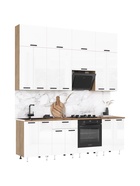 Кухонный гарнитур в потолок «Рио №3», 2400 мм, цвет белый глянец/дуб крафт/дуб вотан - Фото 8