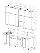 Кухонный гарнитур в потолок «Рио №3», 2400 мм, цвет белый глянец/дуб крафт/дуб вотан - Фото 10