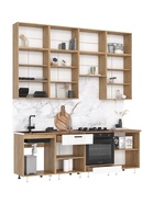 Кухонный гарнитур в потолок «Рио №3», 2400 мм, цвет дуб крафт/бетон тёмный/дуб крафт/дуб вотан - Фото 5