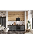 Кухонный гарнитур в потолок «Рио №3», 2400 мм, цвет дуб крафт/бетон тёмный/дуб крафт/дуб вотан - Фото 6