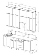 Кухонный гарнитур в потолок «Рио №3», 2400 мм, цвет дуб крафт/бетон тёмный/дуб крафт/дуб вотан - Фото 7