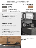 Кухонный гарнитур в потолок «Рио №4», 2400 мм, цвет бетон светлый/бетон тёмный/графит/дуб вотан - Фото 3