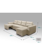 Диван модульный «КОРНЕР», ППУ, с оттоманкой, ткань вивальди 3, цвет бежевый - Фото 3