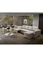 Диван модульный «КОРНЕР», ППУ, с оттоманкой, ткань вивальди 3, цвет бежевый - Фото 4