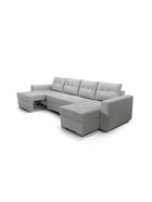 Диван модульный «КОРНЕР», ППУ, с оттоманкой, ткань вивальди 14, цвет светло - серый - Фото 5