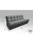 Диван - книжка «Бук Клетка», без подлокотников, с пружинным блоком, ткань вивальди 34, цвет графит 10901757 Диван - книжка «Бук Клетка», без подлокотников, с пружинным блоком, ткань вивальди 34, цвет графит 10901757