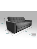 Диван - книжка «Бук Клетка», с подлокотниками, с пружинным блоком, ткань вивальди 34, цвет графит 10901761 Диван - книжка «Бук Клетка», с подлокотниками, с пружинным блоком, ткань вивальди 34, цвет графит 10901761