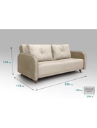 Диван прямой «ХАЙТ 1», с подлокотниками, с пружинным блоком, ткань вивальди 3, цвет бежевый - Фото 3