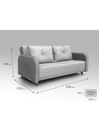 Диван прямой «ХАЙТ 1», с подлокотниками, с пружинным блоком, ткань вивальди 14, цвет светло - серый - Фото 3