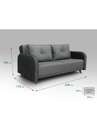 Диван прямой «ХАЙТ 1», с подлокотниками, с пружинным блоком, ткань вивальди 34, цвет графит - Фото 3