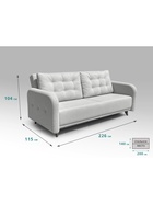 Диван прямой «ХАЙТ 6», с подлокотниками, с пружинным блоком, ткань вивальди 14, цвет светло - серый - Фото 3