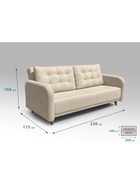 Диван прямой «ХАЙТ 6», с подлокотниками, с пружинным блоком, ткань вивальди 3, цвет бежевый - Фото 3