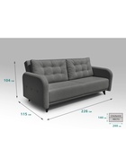 Диван прямой «ХАЙТ 6», с подлокотниками, с пружинным блоком, ткань вивальди 34, цвет графит - Фото 3