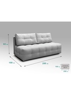 Диван прямой «ЛАЙН КЛЕТКА», с пружинным блоком, ткань вивальди 14, цвет светло - серый - Фото 3