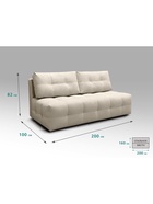 Диван прямой «ЛАЙН КЛЕТКА», с пружинным блоком, ткань вивальди 3, цвет бежевый - Фото 3