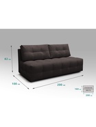 Диван прямой «ЛАЙН КЛЕТКА», с пружинным блоком, ткань вивальди 10, цвет кофе - Фото 3