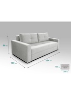 Диван прямой «СИМПЛ», с подлокотниками, с пружинным блоком, ткань вивальди 14, цвет светло - серый 10901775 Диван прямой «СИМПЛ», с подлокотниками, с пружинным блоком, ткань вивальди 14, цвет светло - серый 10901775