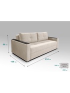 Диван прямой «СИМПЛ», с подлокотниками с МДФ, с пружинным блоком, ткань вивальди 3, цвет бежевый 10901778 Диван прямой «СИМПЛ», с подлокотниками с МДФ, с пружинным блоком, ткань вивальди 3, цвет бежевый 10901778