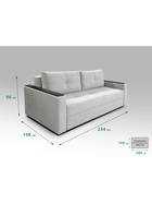 Диван прямой «СИМПЛ», с подлокотниками с МДФ, с пружинным блоком, ткань вивальди 14, цвет светло - серый 10901779 Диван прямой «СИМПЛ», с подлокотниками с МДФ, с пружинным блоком, ткань вивальди 14, цвет светло - серый 10901779