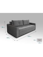 Диван прямой «СИМПЛ», с подлокотниками с МДФ, с пружинным блоком, ткань вивальди 34, цвет графит 10901781 Диван прямой «СИМПЛ», с подлокотниками с МДФ, с пружинным блоком, ткань вивальди 34, цвет графит 10901781