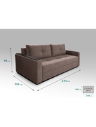 Диван прямой «СИМПЛ», с подлокотниками с МДФ, с пружинным блоком, ткань вивальди 8, цвет шоколад 10901782 Диван прямой «СИМПЛ», с подлокотниками с МДФ, с пружинным блоком, ткань вивальди 8, цвет шоколад 10901782