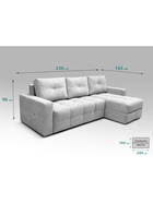 Диван угловой «СИМПЛ КЛЕТКА», с подлокотниками, ткань вивальди 14, цвет светло - серый - Фото 3