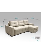 Диван угловой «СИМПЛ КЛЕТКА», с подлокотниками, ткань вивальди 3, цвет бежевый - Фото 3