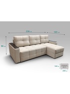 Диван угловой «СИМПЛ КЛЕТКА», с подлокотниками с МДФ, ткань вивальди 3, цвет бежевый - Фото 3