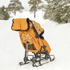Санки - коляска «Ника Детям 7-5H», чехол для ног, муфта, сумка, горчичный - Фото 7