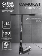 УЦЕНКА Самокат трюковой GRAFFITI Clever 24, колёса PU 100 мм, резьбовая компрессия, ABEC 9 Chrome, чёрный - Фото 1