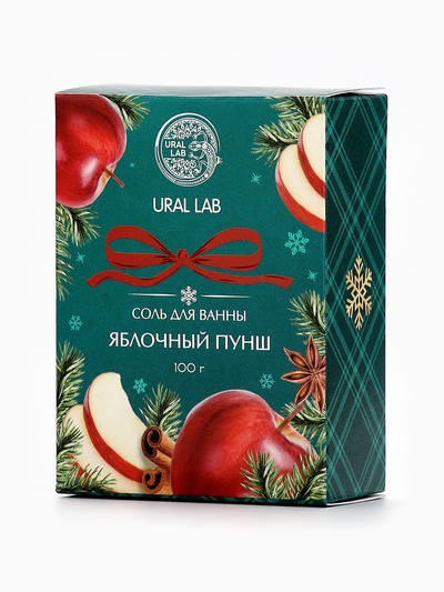 Соль для ванны, 100 г, с ароматом яблочного пунша, URAL LAB