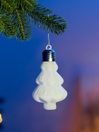 Елочный шар «Бархатная елочка» 12×8 см, 1 LED, от батареек LR44×3, свечение тёплое белое - фото 6644432