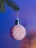 Елочный шар «Бархатный узор» 8 см, 1 LED, от батареек LR44×3, свечение тёплое белое - фото 6644438