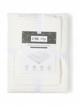 Баннеы полотенца LoveLife Waffle stone, 2 шт.: 100×150, 50×100 см, хлопок 100% 10893159