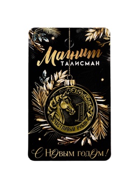 Магнит новогодний на холодильник «Счастливый рубль», d=4 см (комплект 2 шт)