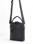 Сумка кросс-боди мужская Bagsland на молнии, 2 наружных кармана, с ручкой, длинный ремень, 17×5×22 см, чёрная - Фото 1