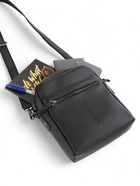 Сумка кросс-боди мужская Bagsland на молнии, 2 наружных кармана, с ручкой, длинный ремень, 17×5×22 см, чёрная - Фото 12